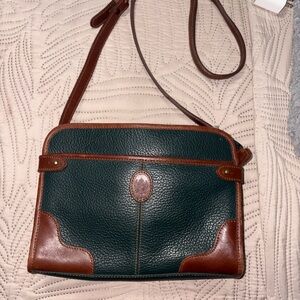 Liz Claiborne Elegant Green and Brown Leather Crossbody Bag
